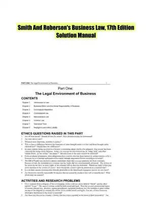 Smith And Roberson's Business Law, 17th Edition Solution Manual