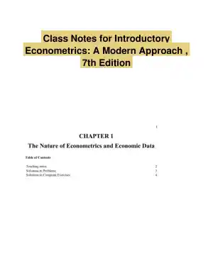 Class Notes for Introductory Econometrics: A Modern Approach , 7th Edition