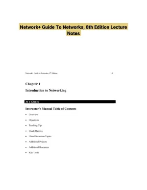 Network+ Guide To Networks, 8th Edition Lecture Notes