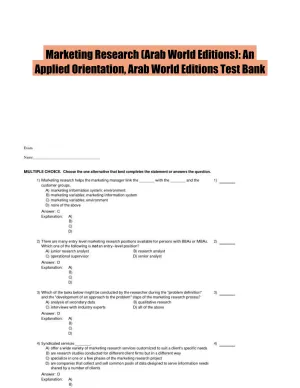 Marketing Research (Arab World Editions): An Applied Orientation, Arab World Editions Test Bank