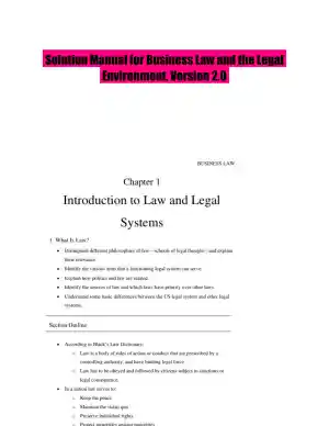 Solution Manual for Business Law and the Legal Environment, Version 2.0