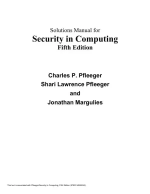 Solution Manual for Security in Computing, 5th Edition