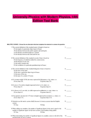 University Physics with Modern Physics, 14th Edition Test Bank
