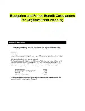 Budgeting and Fringe Benefit Calculations for Organizational Planning