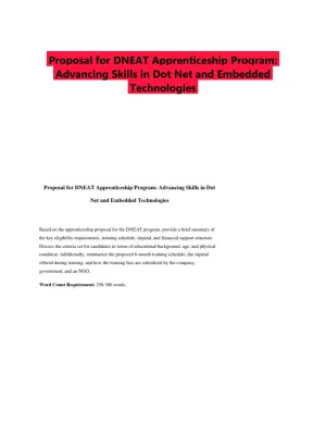 Proposal for DNEAT Apprenticeship Program: Advancing Skills in Dot Net and Embedded Technologies