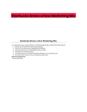 Starbucks Brews a New Marketing Mix