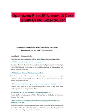 Optimizing Fleet Efficiency: A Case Study Using Excel Solver
