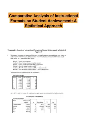 Comparative Analysis of Instructional Formats on Student Achievement: A Statistical Approach
