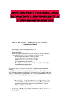 Advanced Plate Tectonics, Logic, Radioactivity, and Probability: A Comprehensive Analysis