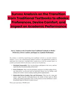Survey Analysis on the Transition from Traditional Textbooks to eBooks