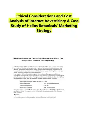 Ethical Considerations and Cost Analysis of Internet Advertising: A Case Study of Helios Botanicals' Marketing Strategy
