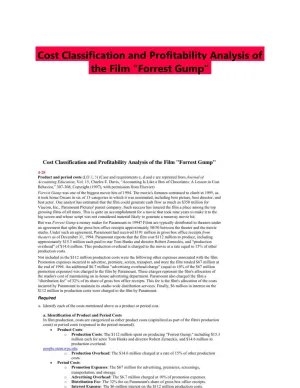 Cost Classification and Profitability Analysis of the Film "Forrest Gump"