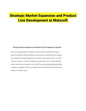 Strategic Market Expansion and Product Line Development at Matssoft