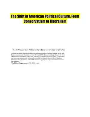 The Shift in American Political Culture: From Conservatism to Liberalism