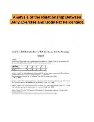 Analysis of the Relationship Between Daily Exercise and Body Fat Percentage