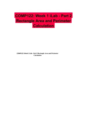 COMP122: Week 1 iLab - Part 2 Rectangle Area and Perimeter Calculation