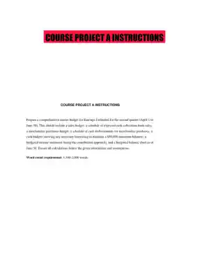 COURSE PROJECT A INSTRUCTIONS