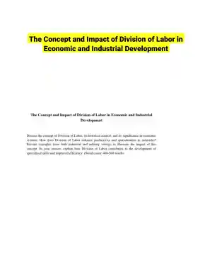The Concept and Impact of Division of Labor in Economic and Industrial Development