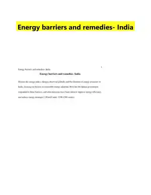 Energy barriers and remedies- India