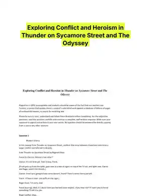 Exploring Conflict and Heroism in Thunder on Sycamore Street and The Odyssey