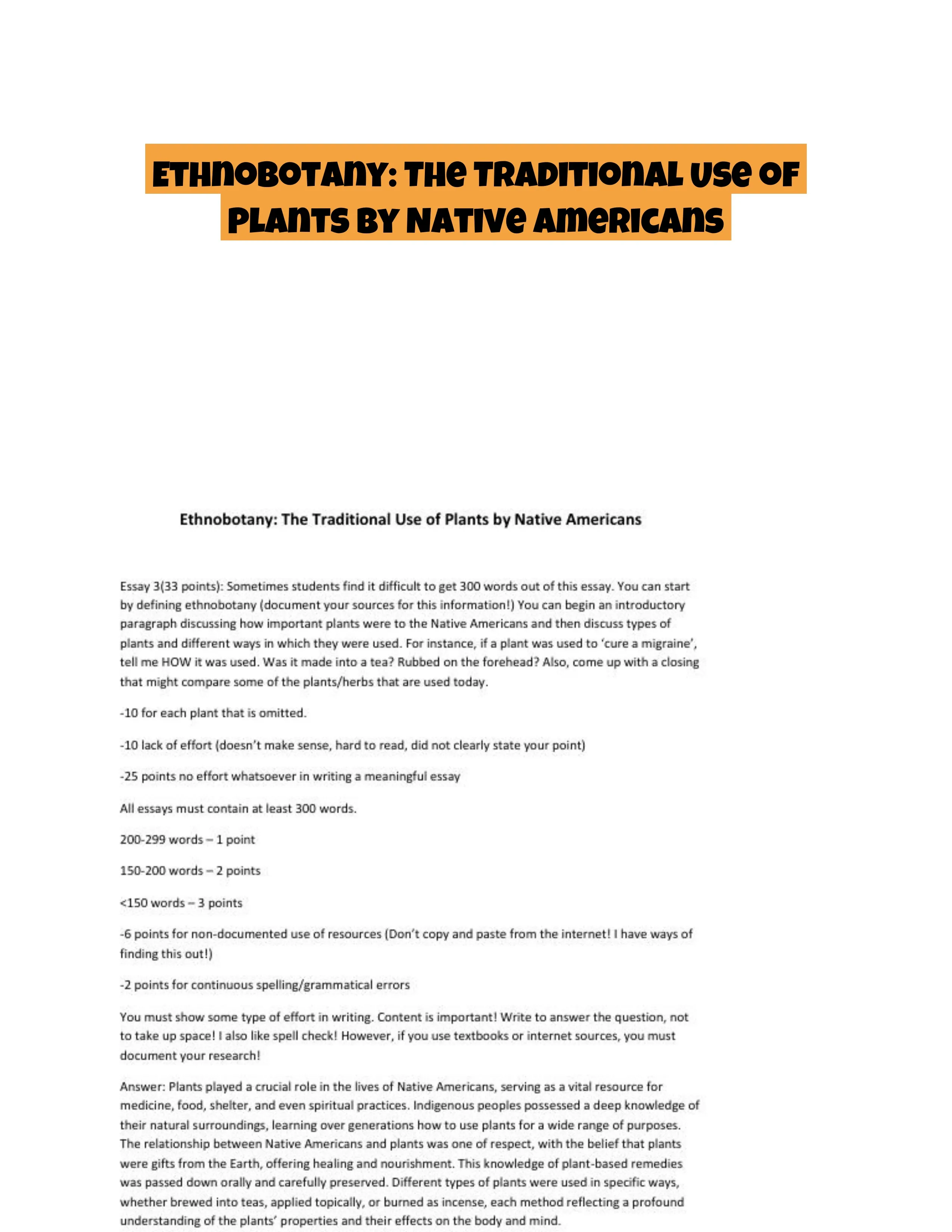 Ethnobotany: The Traditional Use of Plants by Native Americans