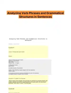 Analyzing Verb Phrases and Grammatical Structures in Sentences