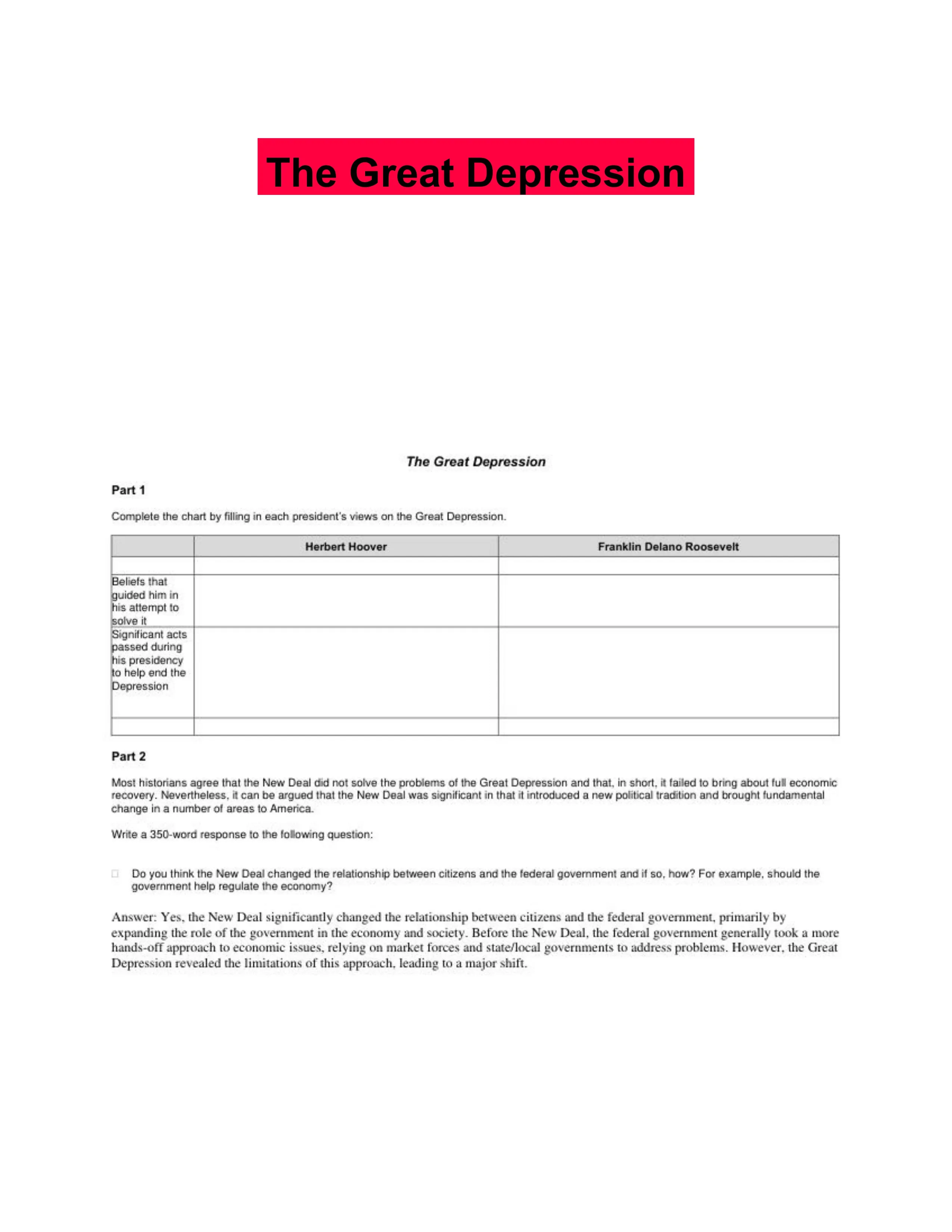 The Great Depression