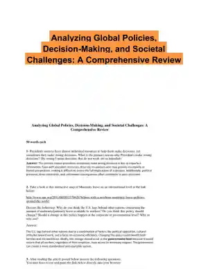 Analyzing Global Policies, Decision-Making, and Societal Challenges: A Comprehensive Review