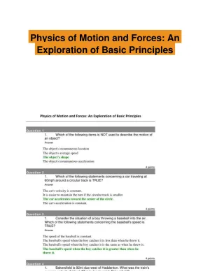 Physics of Motion and Forces: An Exploration of Basic Principles