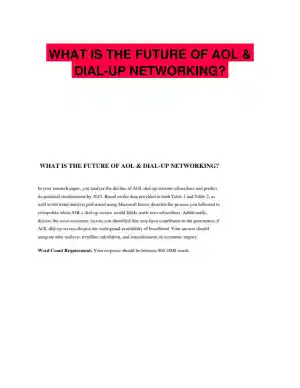 WHAT IS THE FUTURE OF AOL & DIAL-UP NETWORKING?