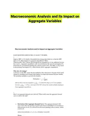 Macroeconomic Analysis and its Impact on Aggregate Variables