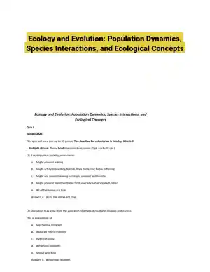Ecology and Evolution: Population Dynamics, Species Interactions, and Ecological Concepts
