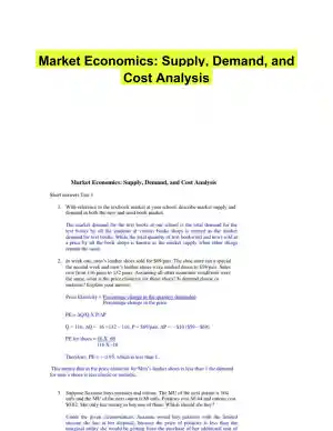 Market Economics: Supply, Demand, and Cost Analysis