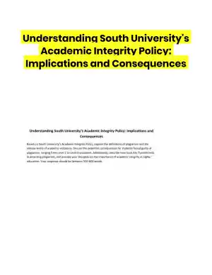 Understanding South University's Academic Integrity Policy: Implications and Consequences
