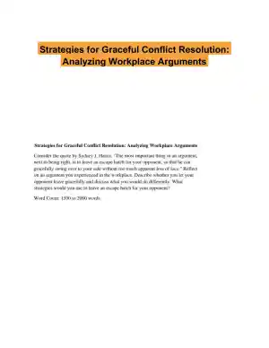 Strategies for Graceful Conflict Resolution: Analyzing Workplace Arguments