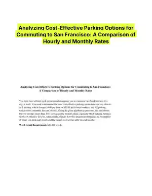 Analyzing Cost-Effective Parking Options for Commuting to San Francisco: A Comparison of Hourly and Monthly Rates