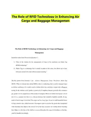 The Role of RFID Technology in Enhancing Air Cargo and Baggage Management