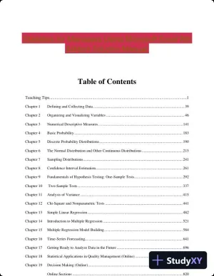 Statistics for Managers Using Microsoft Excel 8th Edition Solution Manual