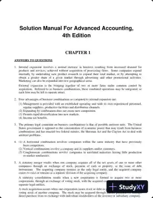Solution Manual For Advanced Accounting, 4th Edition