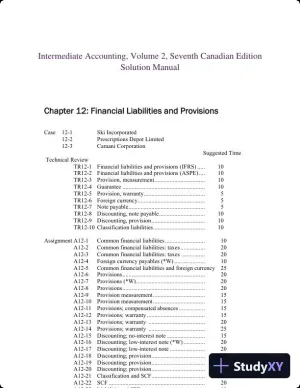 Intermediate Accounting, Volume 2, Seventh Canadian Edition Solution Manual
