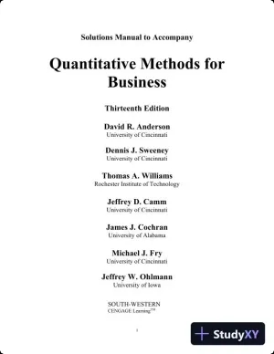 Solution Manual For Quantitative Methods For Business, 13th Edition
