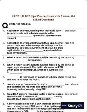 ECSA 102 BCA Epic Practice Exam with Answers (14 Solved Questions)