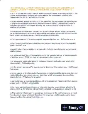 2023-2024 TNCC Final Exam 4 with Answers (1343 Solved Questions)