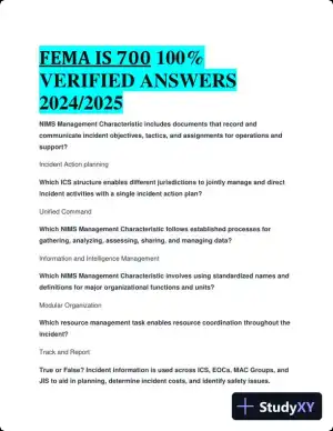 2024-2024 FEMA IS 700 Practice Exam with Answers (60 Solved Questions)