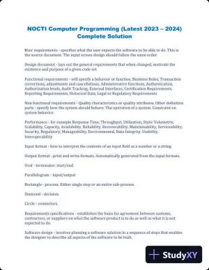 2023-2024 NOCTI Computer Programming Practice Exam with Answers (61 Solved Questions)