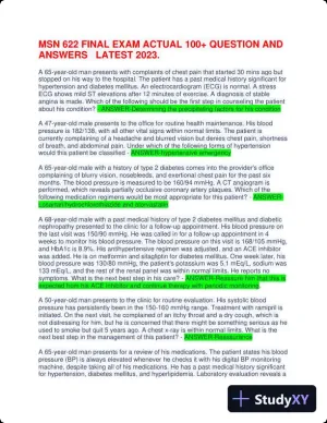 2023 MSN622 Final Exam with Answers (117 Solved Questions)
