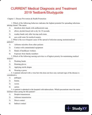 CURRENT Medical Diagnosis and Treatment 2019 58th Edition Test Bank