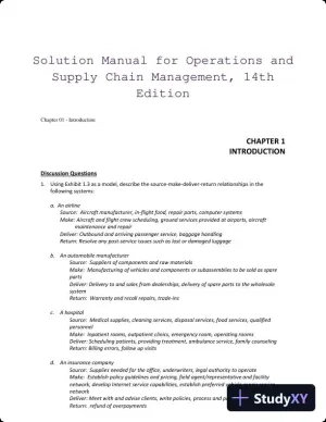 Solution Manual for Operations and Supply Chain Management, 14th Edition