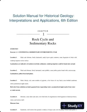 Solution Manual for Historical Geology: Interpretations and Applications, 6th Edition