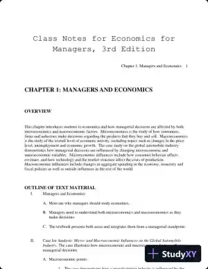 Class Notes for Economics for Managers, 3rd Edition